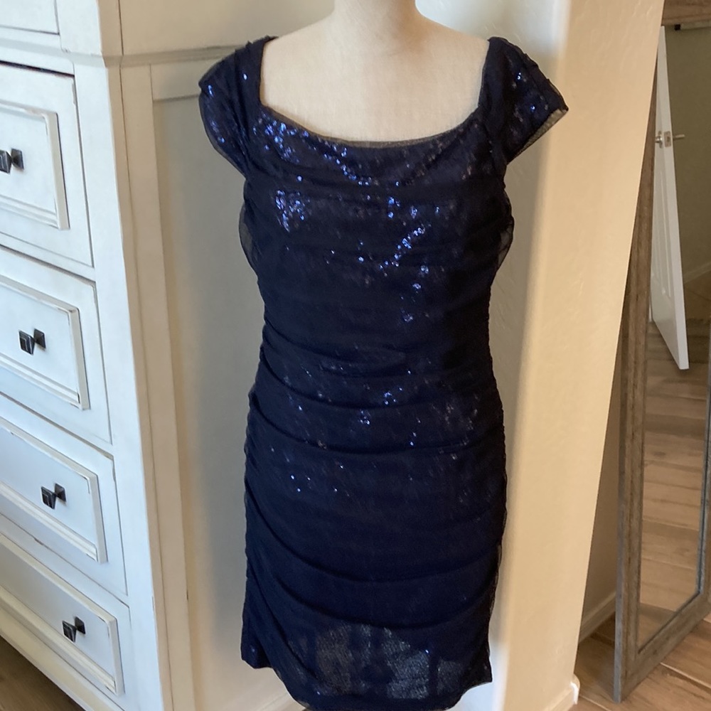 Joseph Ribkoff 12 mesh overlay sequin dress 161452